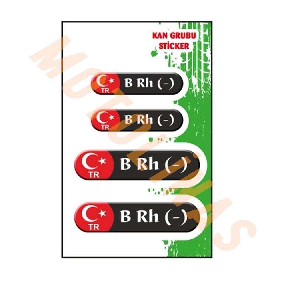 KAN GRUBU 4 lü SET DAMLAR STİCKER B RH-