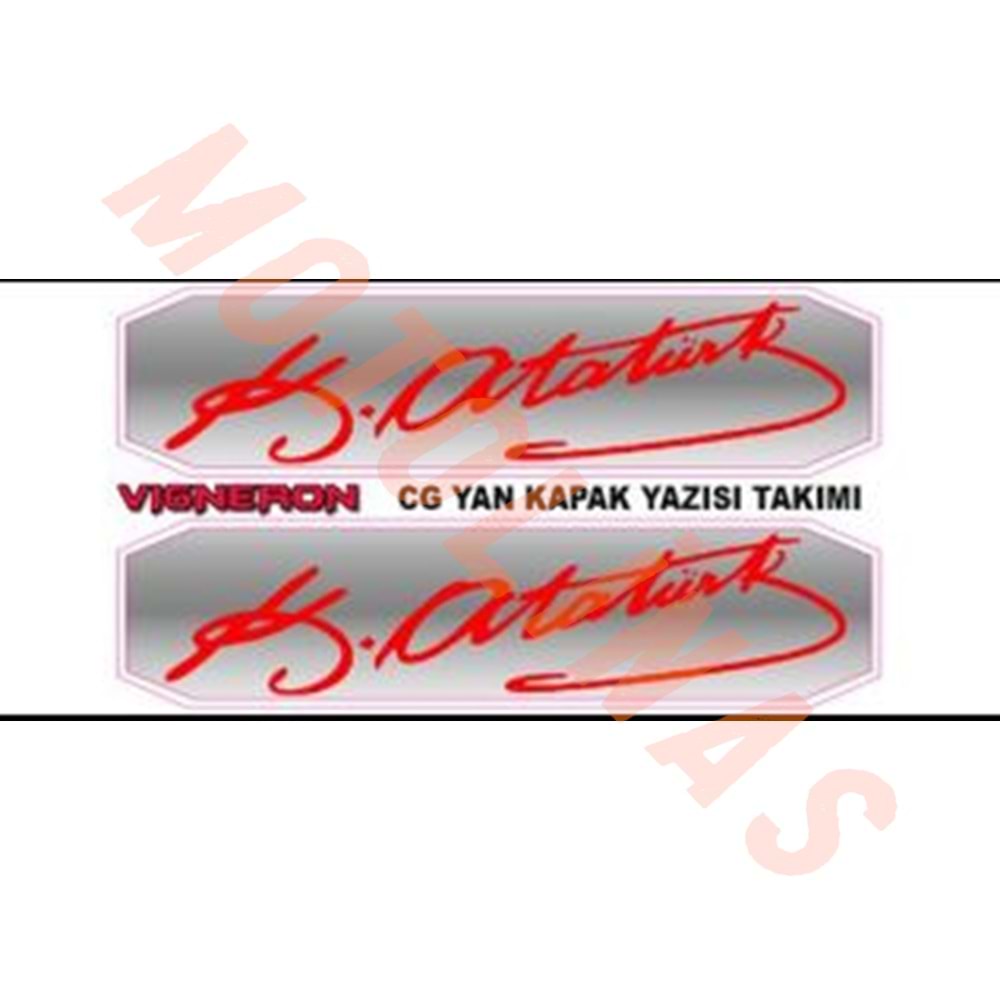 DAMLA STİCKER KEMAL ATATÜRK İMZASI KIRMIZI- UNİVERSAL