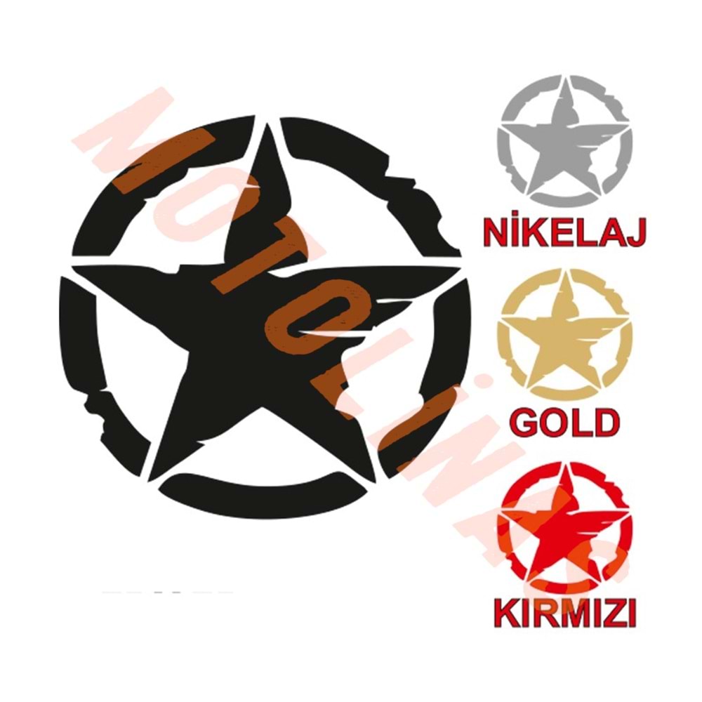 YILDIZ STİCKER ARMY STAR 2 ADET 13cm - PEMBE