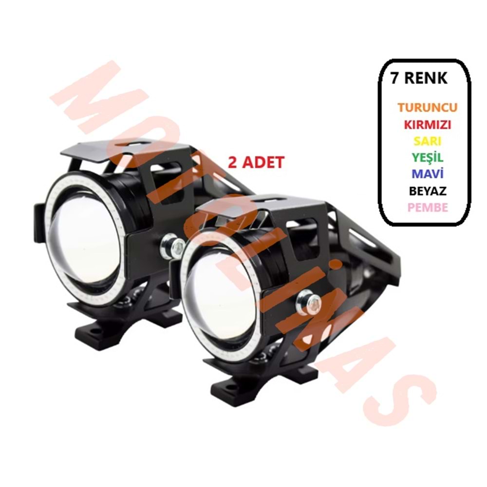 U7 SİS FARI 7 RENK (2 Lİ SET) - MOTOSİKLET