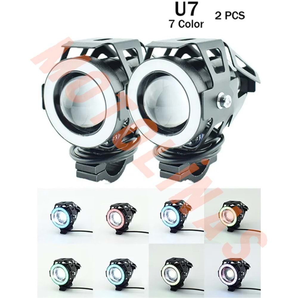 U7 SİS FARI 7 RENK (2 Lİ SET) - MOTOSİKLET