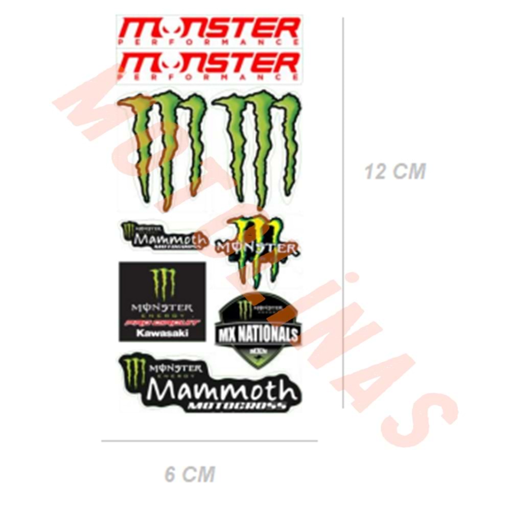 STİCKER SETİ MONSTER ARMY MİNİ SET 9 PARÇA SET - UNİVERSAL