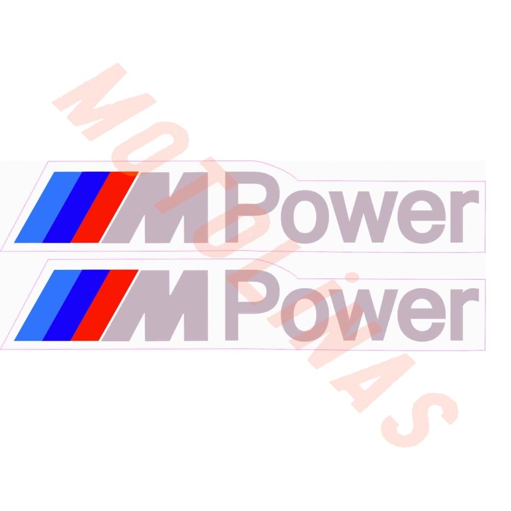 BMW M POWER 3*15cm NARDON GRİ 2 ADET SET - AKSESUR