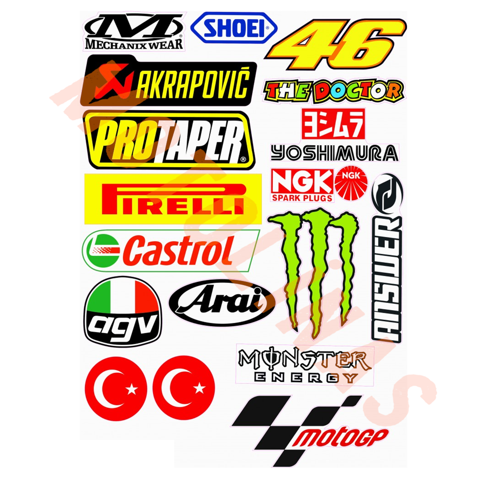 STİCKER SETİ [A4] [MARKA KARMA 18 PAÇA] LNS18 - UNİVERSAL