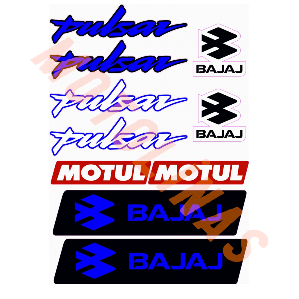 STİCKER SETİ [A4] [BAJAJ PULSAR 10 PARÇA] LACİVERT - UNİVERSAL
