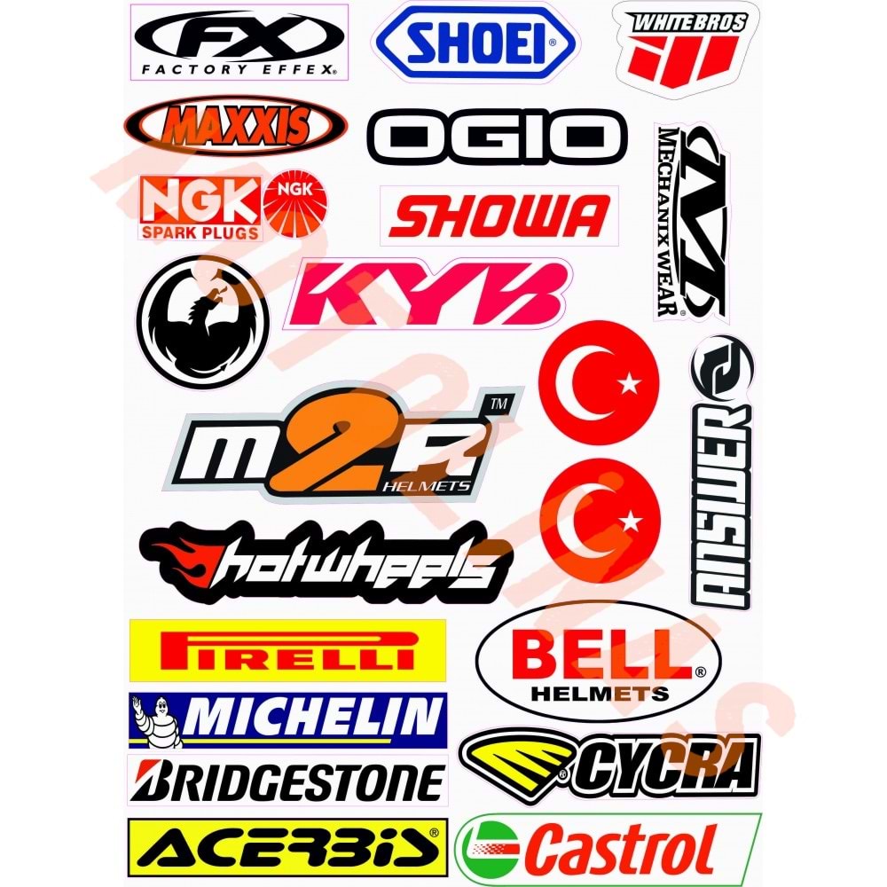 STİCKER SETİ [A4] [MARKA KARMA 21 PAÇA] LNS21 - UNİVERSAL