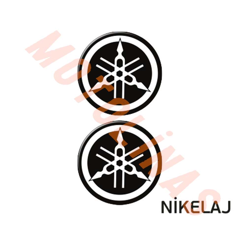 YAMAHA UYUMLU YUVARLAK (5X5 cm) İKİLİ DAMLA ETİKET NİKEL