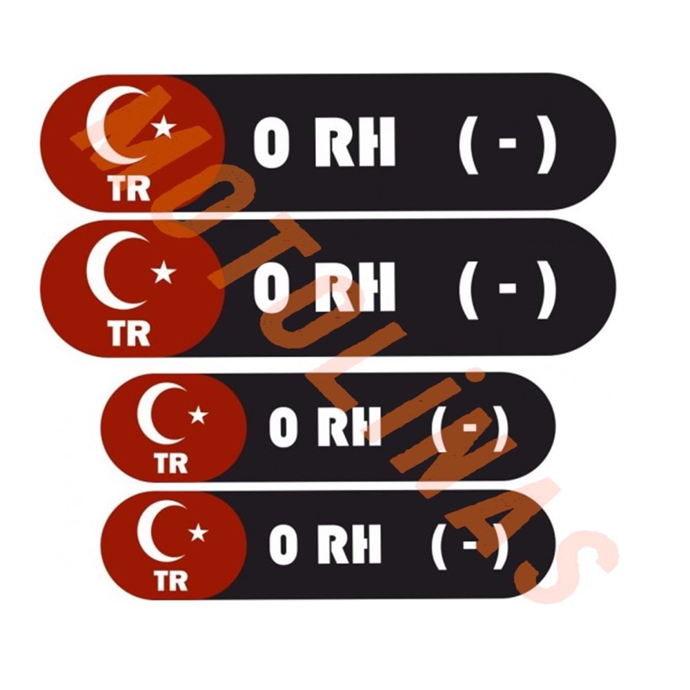 KAN GRUBU KASK ETİKETİ 4 PARÇA 0 RH (-) ÜRETİM