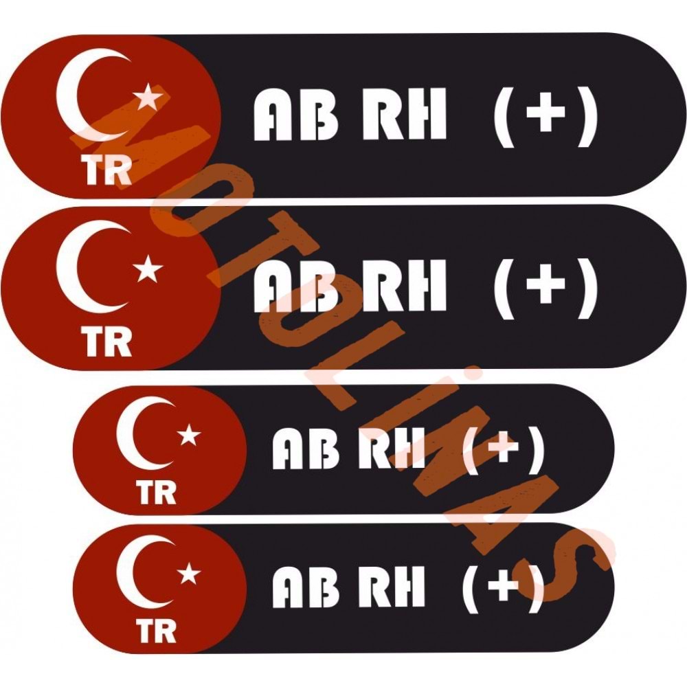 KAN GRUBU KASK ETİKETİ 4 PARÇA AB RH (+) ÜRETİM