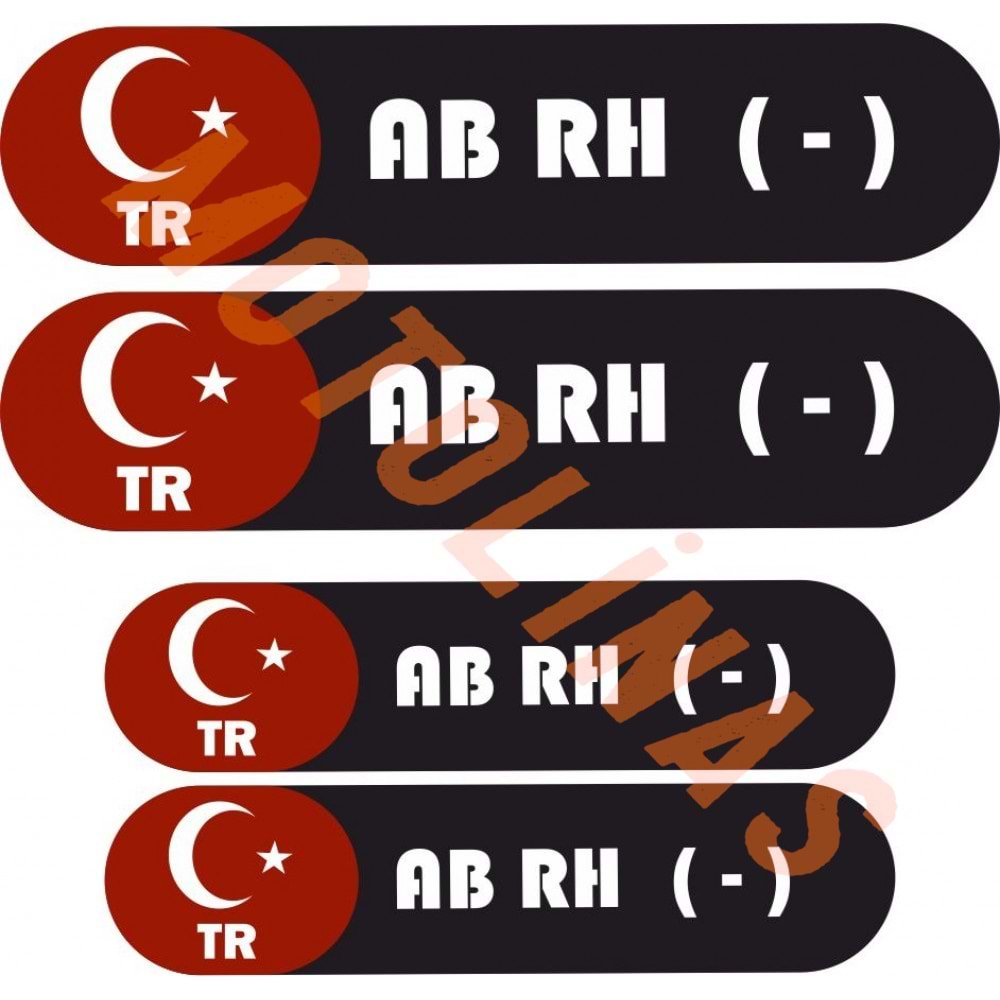 KAN GRUBU KASK ETİKETİ 4 PARÇA AB RH (-) ÜRETİM