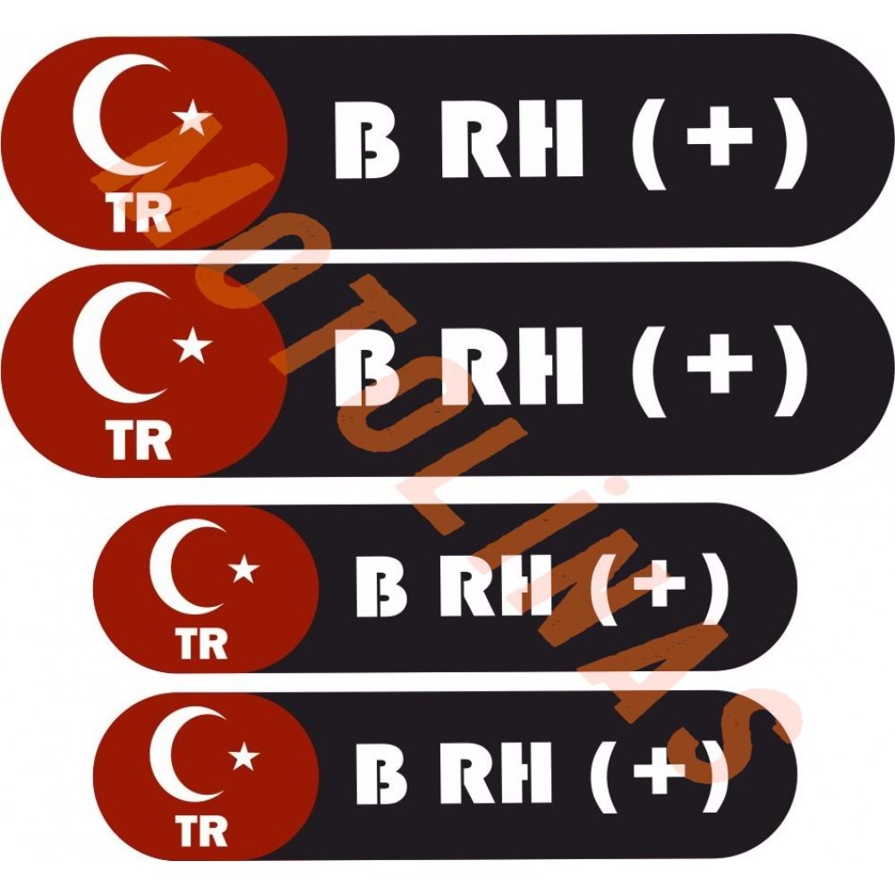 KAN GRUBU KASK ETİKETİ 4 PARÇA B RH(+) ÜRETİM