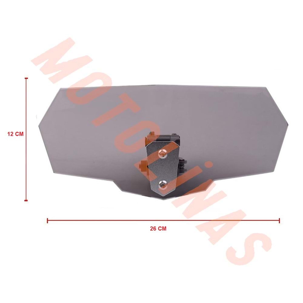 ÖN SİPERLİK UZATMA / DEFLEKTÖR ŞEFFAF [ORTADAN] [12cm/26cm] - UNİVERSAL
