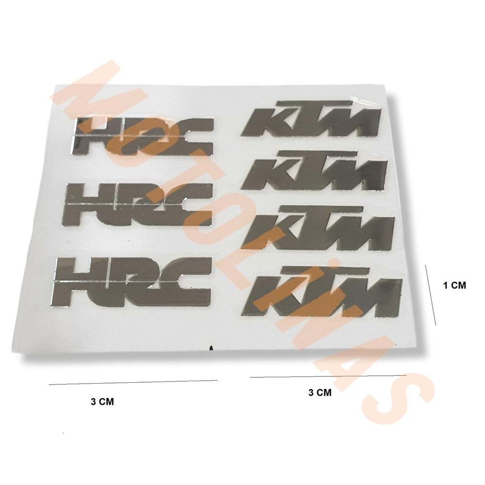 STİCKER ALÜMİNYUM [HRC&KTM] 3x1cm İTHAL ÜRÜNDÜR - MUHTELİF