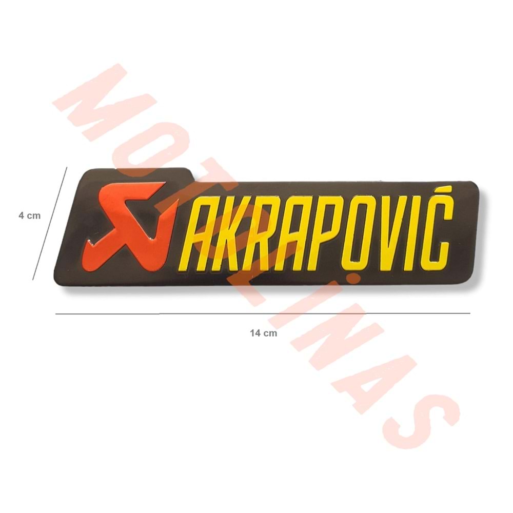 STİCKER [METAL] EGSOZ ETİKETİ AKRAPOVİC YATAY - UNİVERSAL