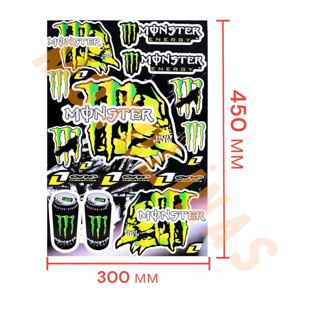 STİCKER SETİ [A4] [MONSTER ÖZEL İTHAL] - UNİVERSAL