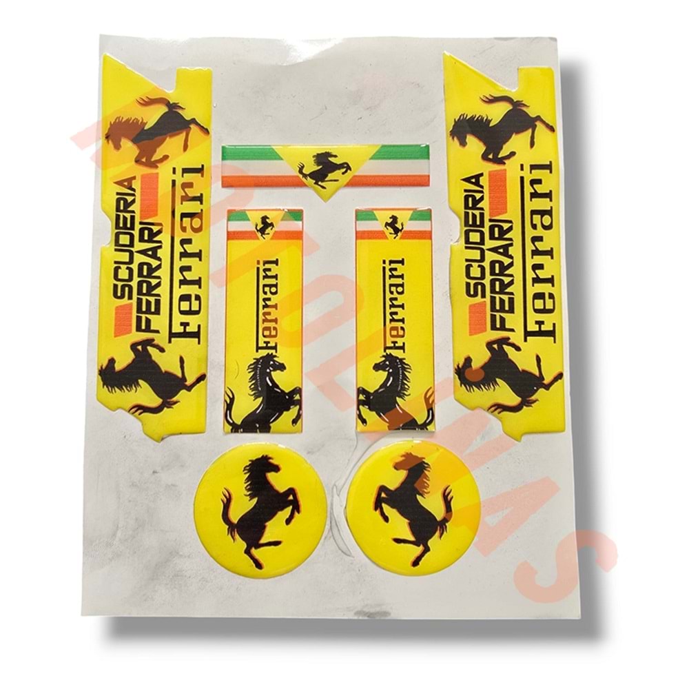 DAMLA STİCKER SET [FERRARİ] [7 PARÇA] - UNİVERSAL