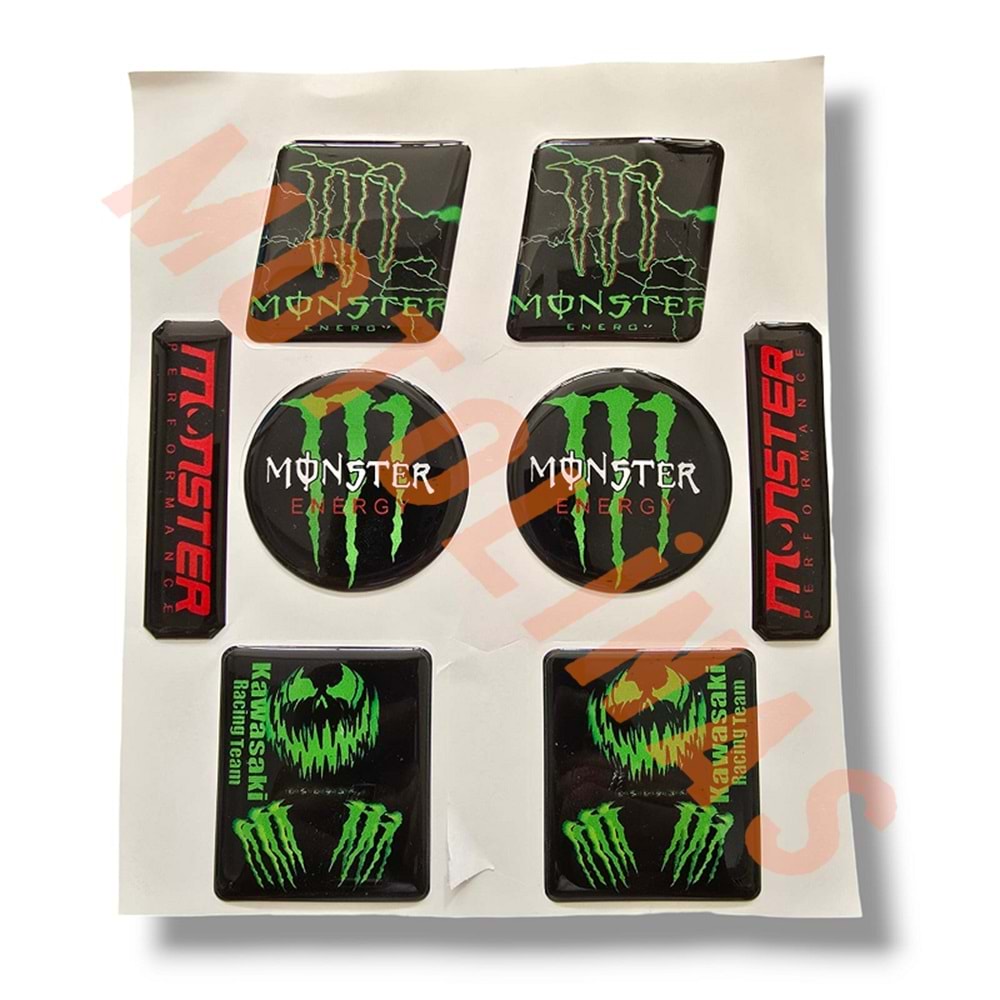 DAMLA STİCKER SET [MONSTER] [8 PARÇA] - UNİVERSAL