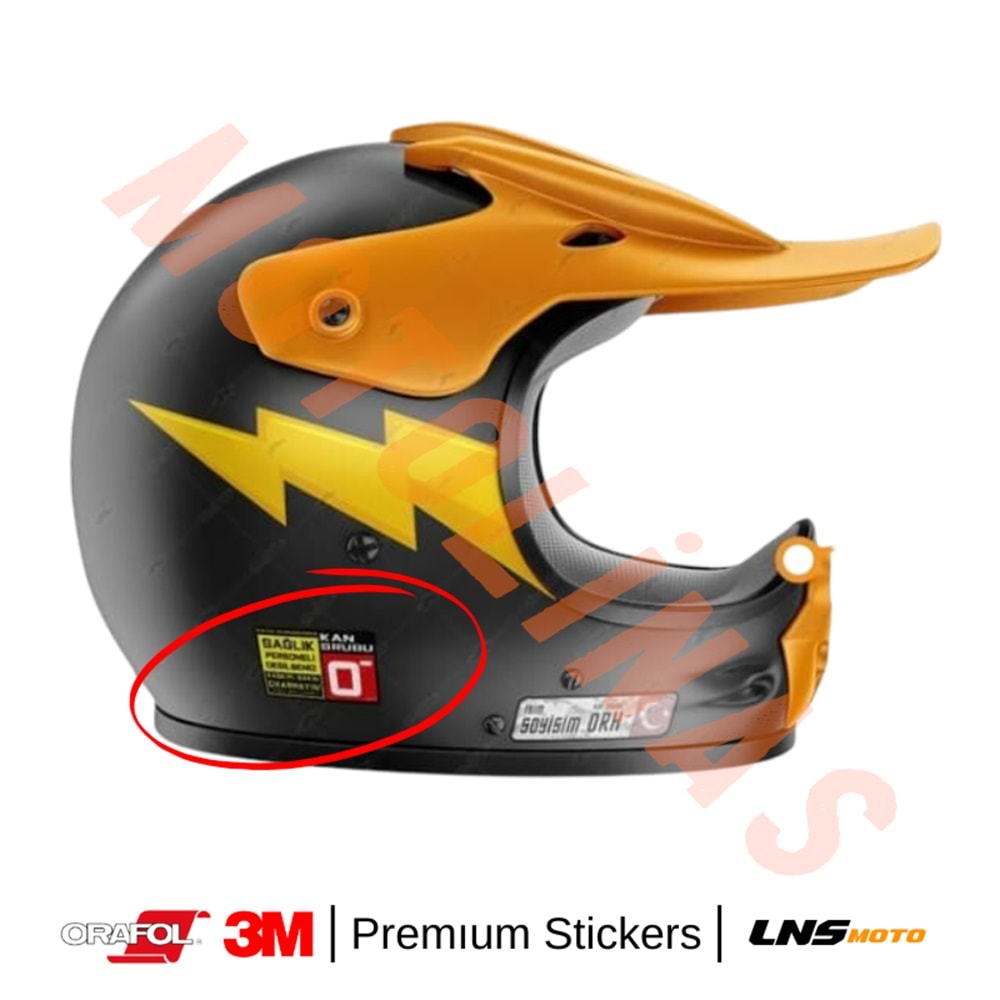 KAN GRUBU ETİKETİ [REKLEFTÖRLÜ] 3 lü SET - AB Rh Negatif (-) 3M STİCKER- UNİVERSAL