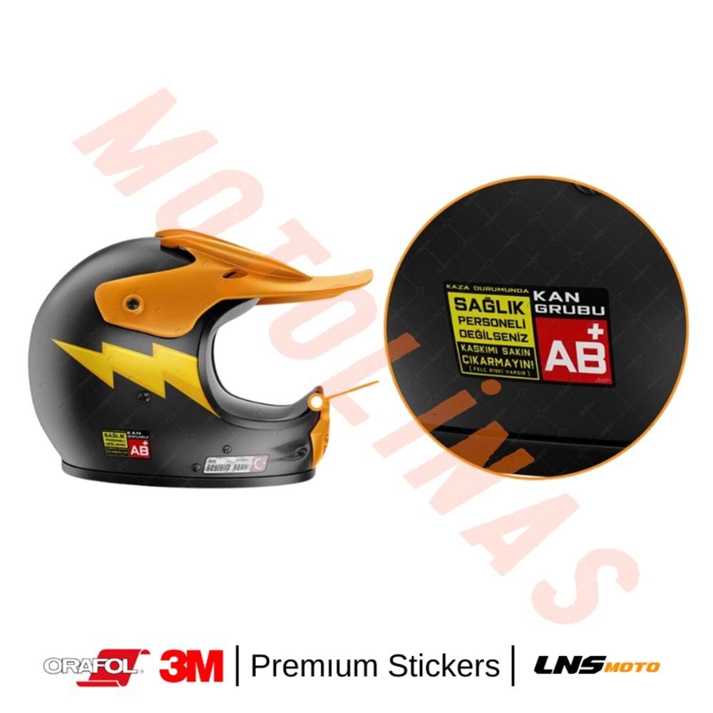 KAN GRUBU ETİKETİ [REKLEFTÖRLÜ] 3 lü SET - AB Rh Pozitif (+) 3M STİCKER- UNİVERSAL