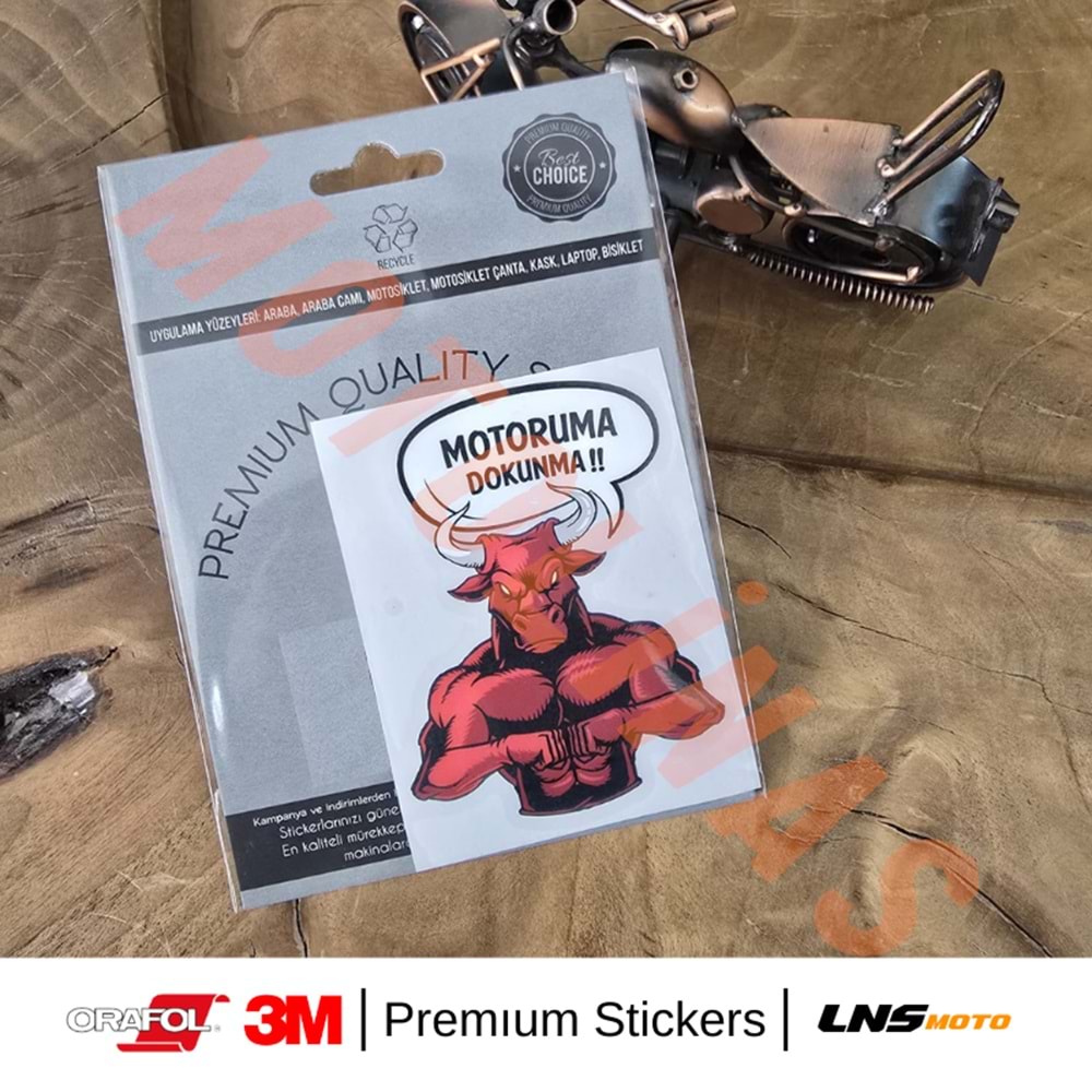 MOTORUMA DOKUNMA ETİKETİ [BOĞA] 3M STİCKER- UNİVERSAL