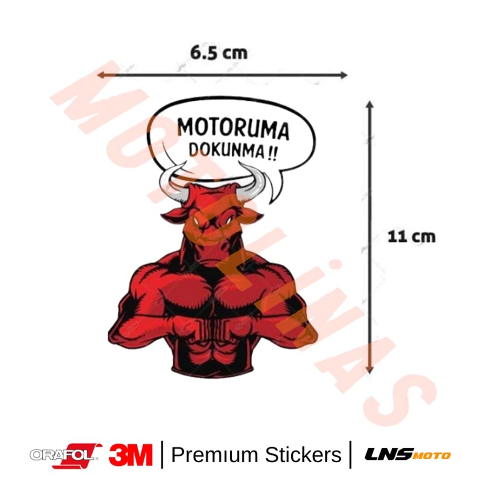 MOTORUMA DOKUNMA ETİKETİ [BOĞA] 3M STİCKER- UNİVERSAL