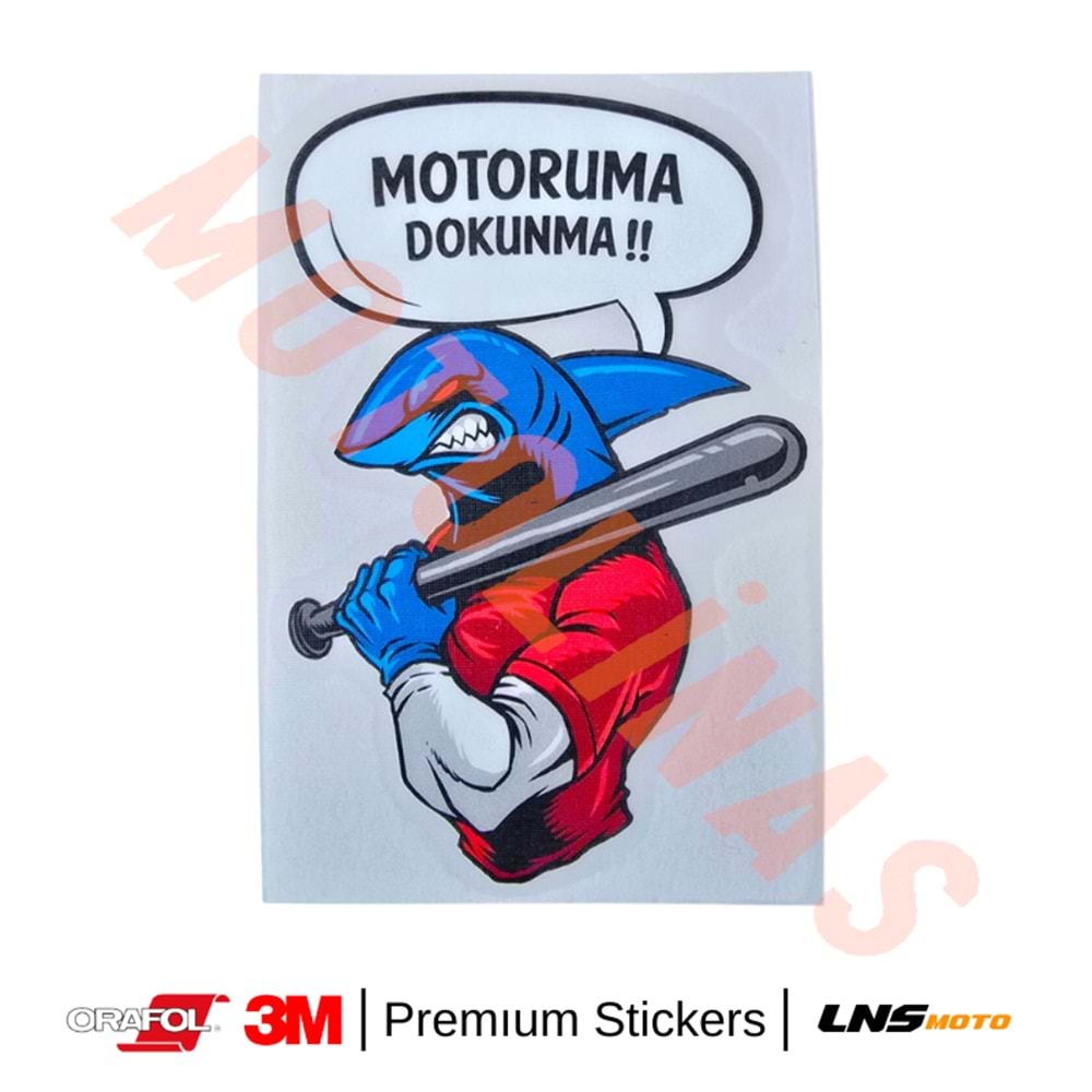 MOTORUMA DOKUNMA ETİKETİ [KÖPEK BALIĞI] 3M STİCKER- UNİVERSAL