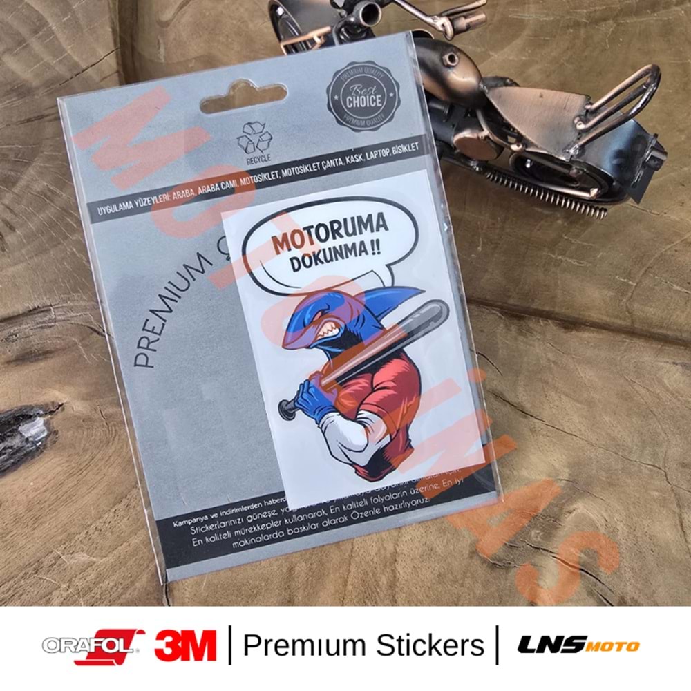 MOTORUMA DOKUNMA ETİKETİ [KÖPEK BALIĞI] 3M STİCKER- UNİVERSAL