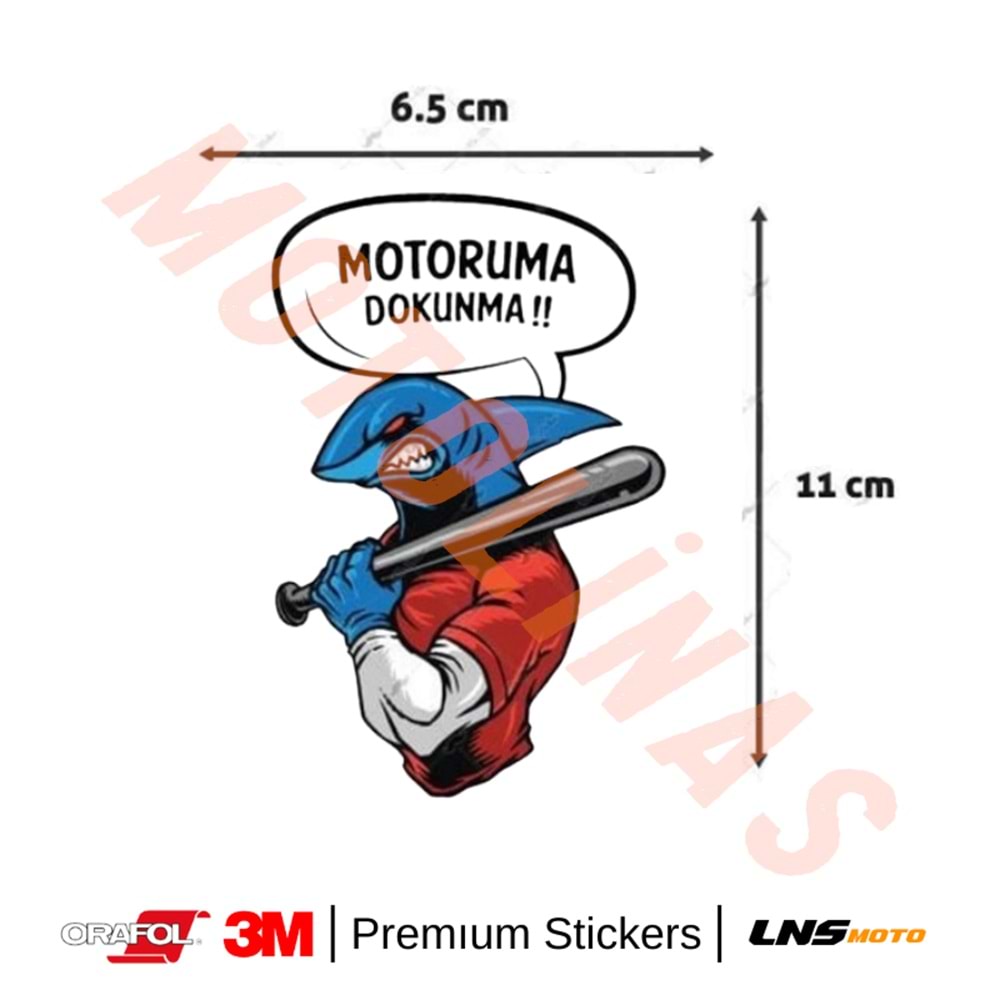 MOTORUMA DOKUNMA ETİKETİ [KÖPEK BALIĞI] 3M STİCKER- UNİVERSAL