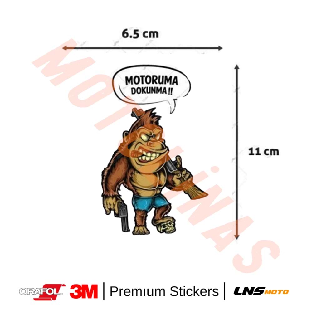MOTORUMA DOKUNMA ETİKETİ [GORİL] 3M STİCKER- UNİVERSAL