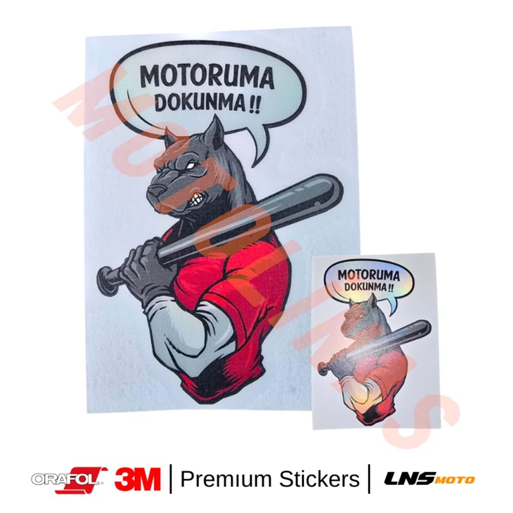 MOTORUMA DOKUNMA ETİKETİ HOLOGRAMLI [PİTBULL] 3M STİCKER- UNİVERSAL