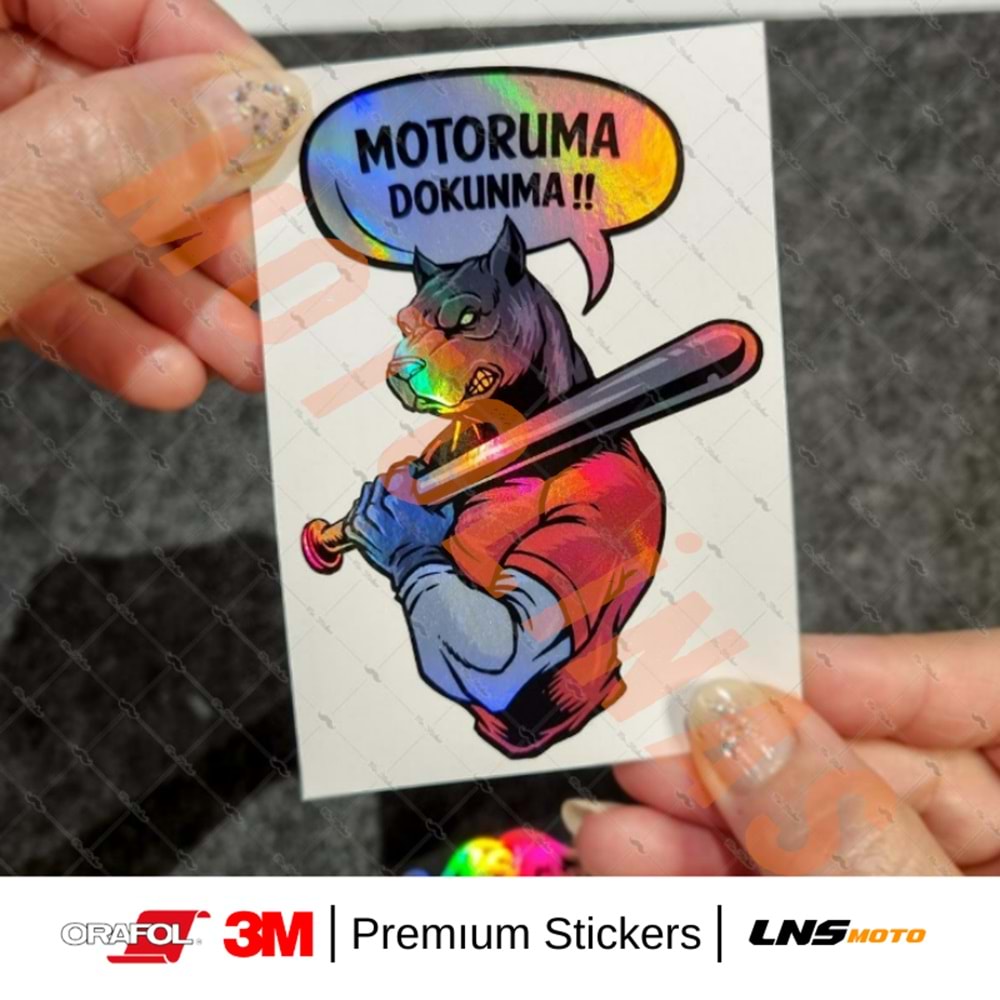 MOTORUMA DOKUNMA ETİKETİ HOLOGRAMLI [PİTBULL] 3M STİCKER- UNİVERSAL