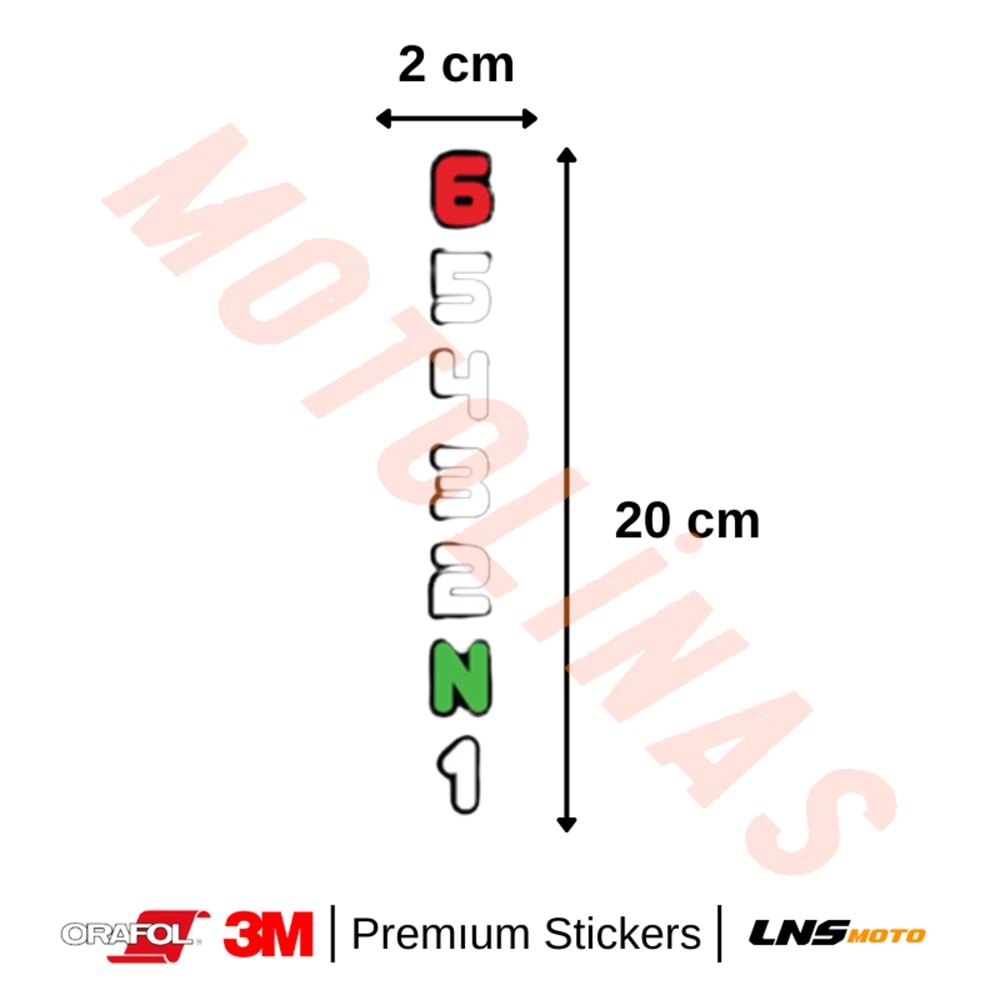 VİTES [1N23456] ETİKETİ [REFLEKTİF] 3M STİCKER- UNİVERSAL