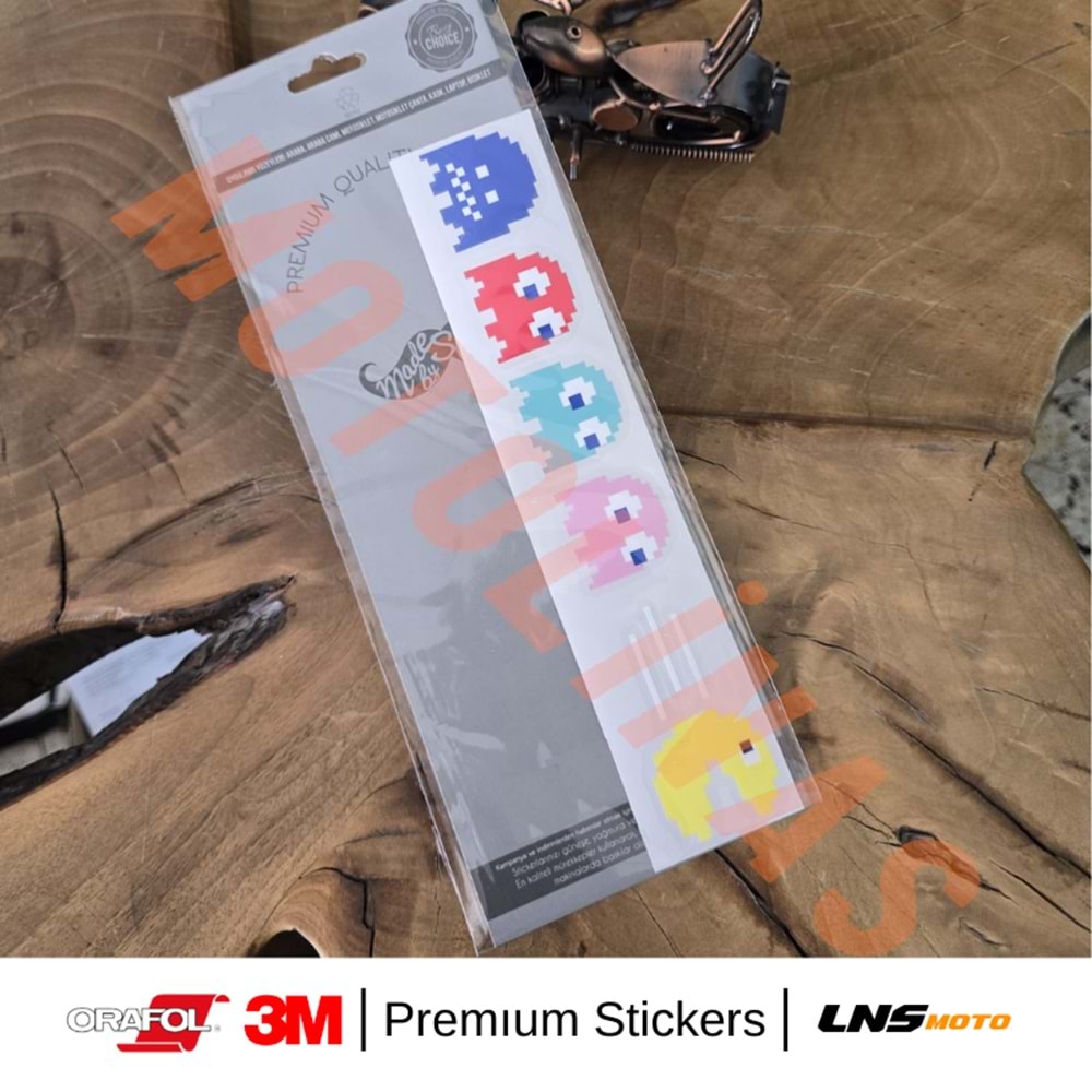 PACMAN KAÇIYOR ETİKETİ 3M STİCKER- UNİVERSAL