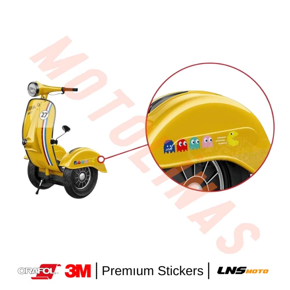 PACMAN KAÇIYOR ETİKETİ 3M STİCKER- UNİVERSAL