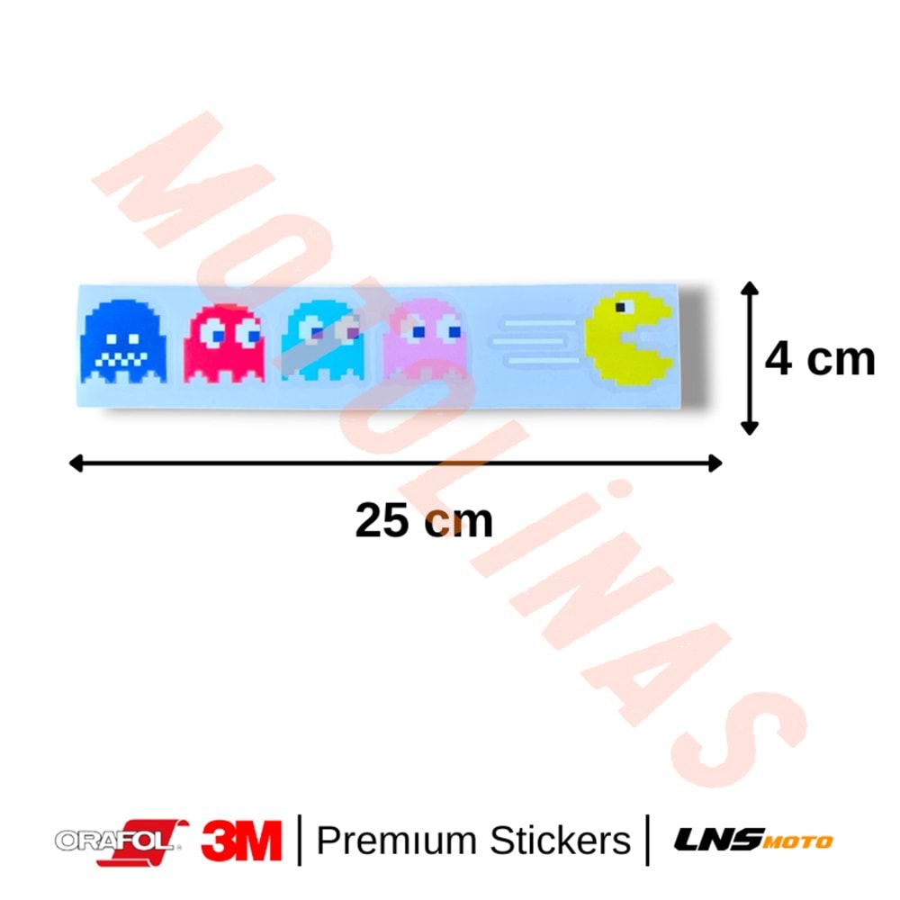 PACMAN KAÇIYOR ETİKETİ 3M STİCKER- UNİVERSAL