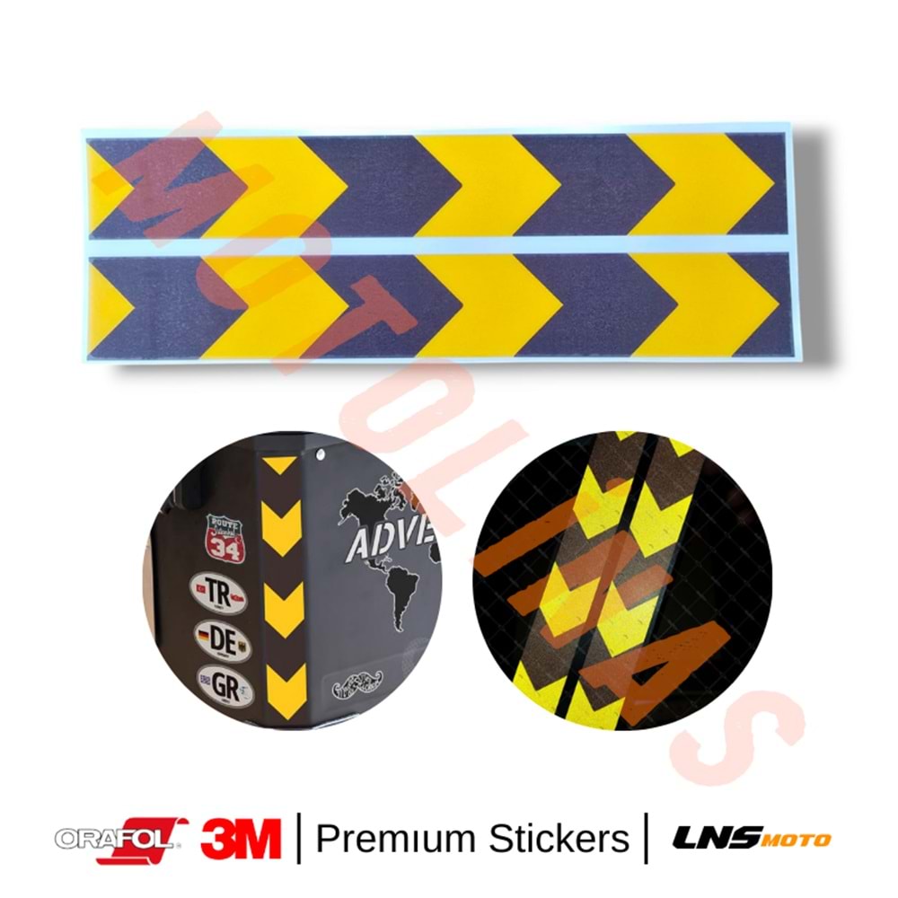 ŞERİT 2li SET ETİKETİ [SARI] [REFLEKTİF] 3M STİCKER ÇANTA ETİKETİ- UNİVERSAL