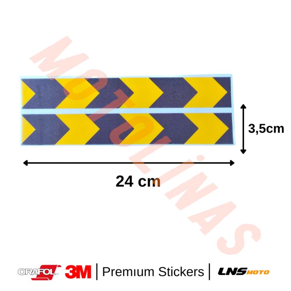 ŞERİT 2li SET ETİKETİ [SARI] [REFLEKTİF] 3M STİCKER ÇANTA ETİKETİ- UNİVERSAL