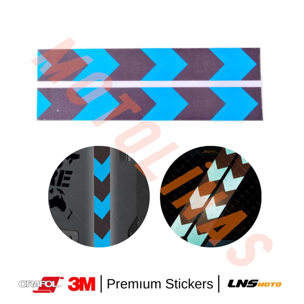 ŞERİT 2li SET ETİKETİ [MAVİ] [REFLEKTİF] 3M STİCKER ÇANTA ETİKETİ- UNİVERSAL