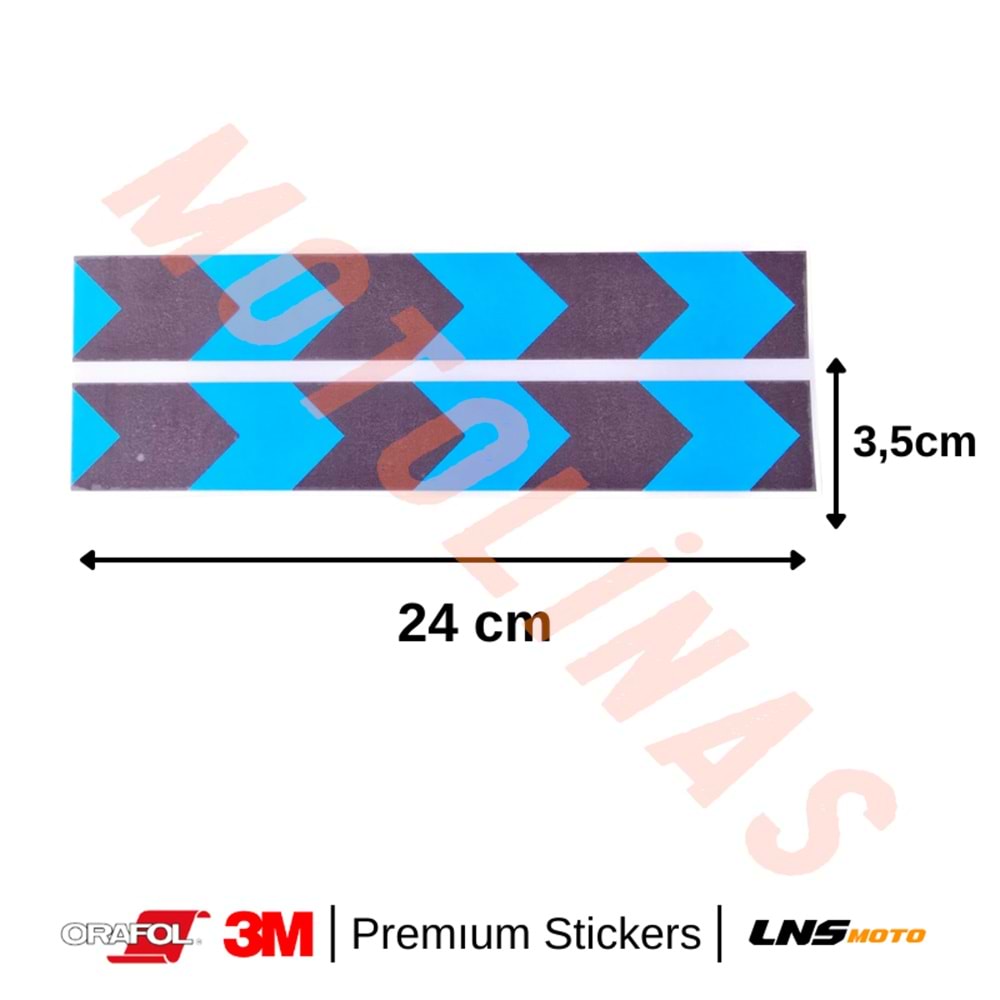ŞERİT 2li SET ETİKETİ [MAVİ] [REFLEKTİF] 3M STİCKER ÇANTA ETİKETİ- UNİVERSAL
