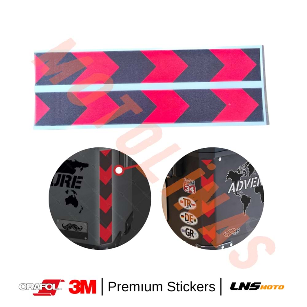 ŞERİT 2li SET ETİKETİ [KIRMIZI] [REFLEKTİF] 3M STİCKER ÇANTA ETİKETİ- UNİVERSAL