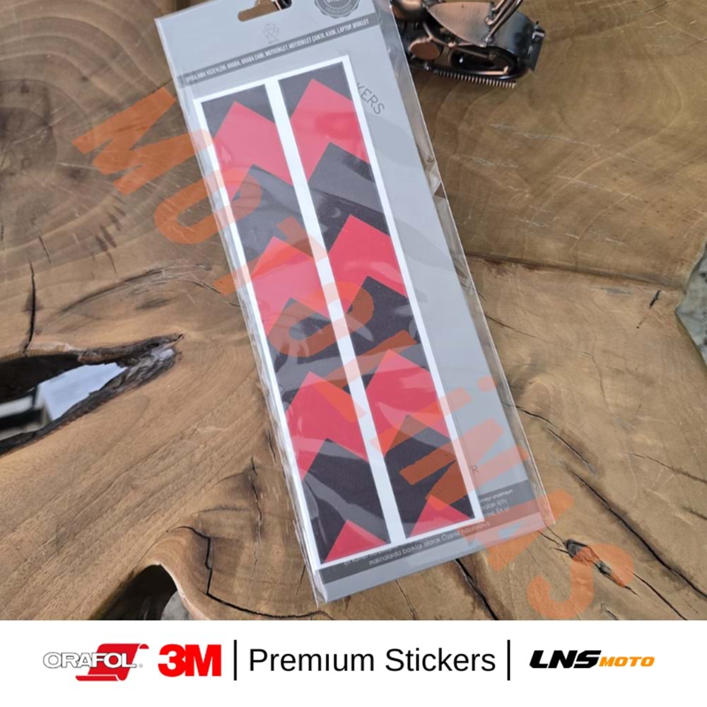 ŞERİT 2li SET ETİKETİ [KIRMIZI] [REFLEKTİF] 3M STİCKER ÇANTA ETİKETİ- UNİVERSAL
