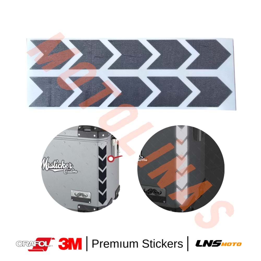 ŞERİT 2li SET ETİKETİ [SİYAH] [REFLEKTİF] 3M STİCKER ÇANTA ETİKETİ- UNİVERSAL