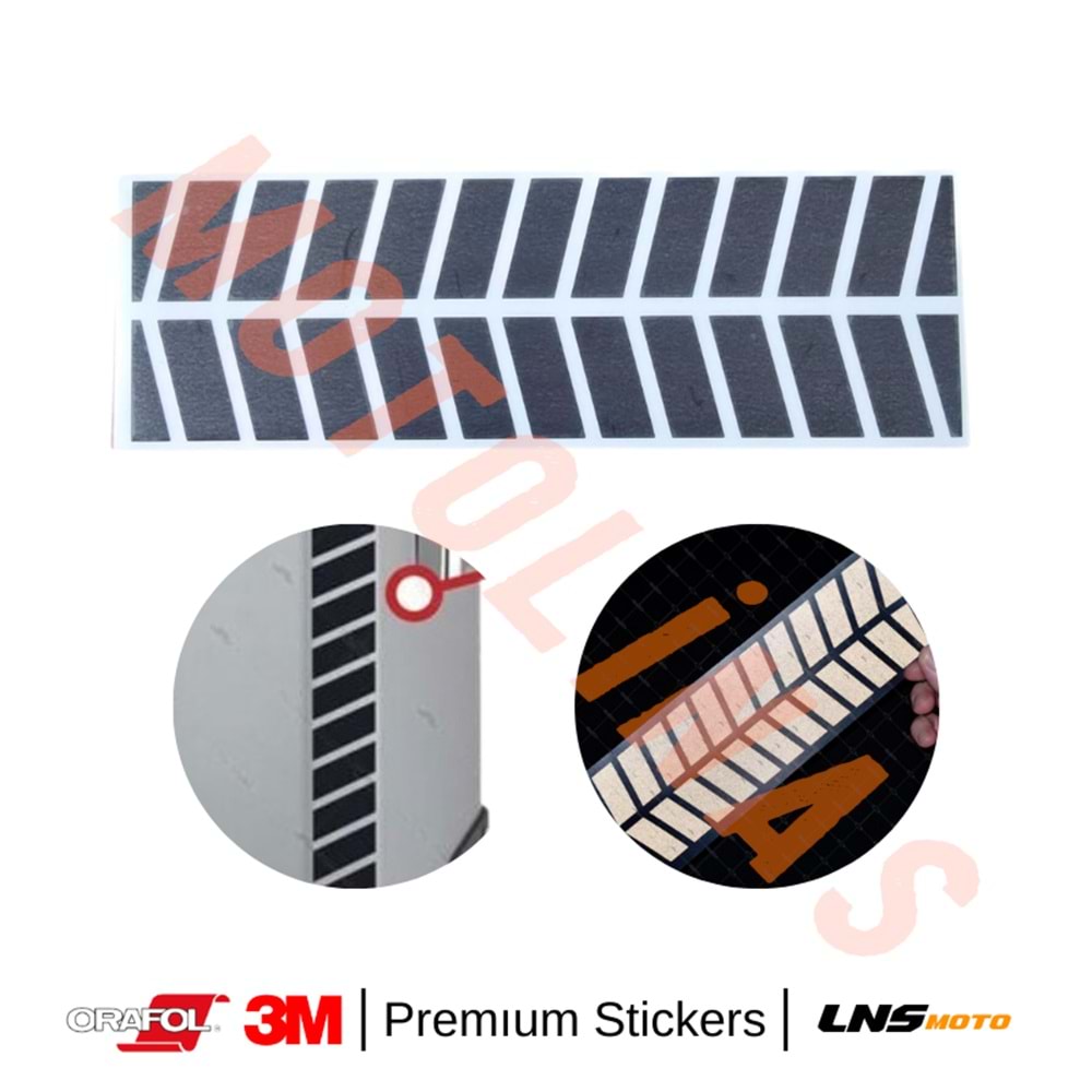 ŞERİT 2li SET ETİKETİ [SİYAH/V2] [REFLEKTİF] 3M STİCKER ÇANTA ETİKETİ- UNİVERSAL