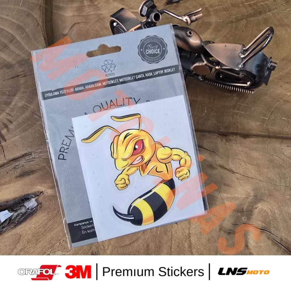 KASLI ARI YAZILI ETİKET 3M STİCKER- UNİVERSAL