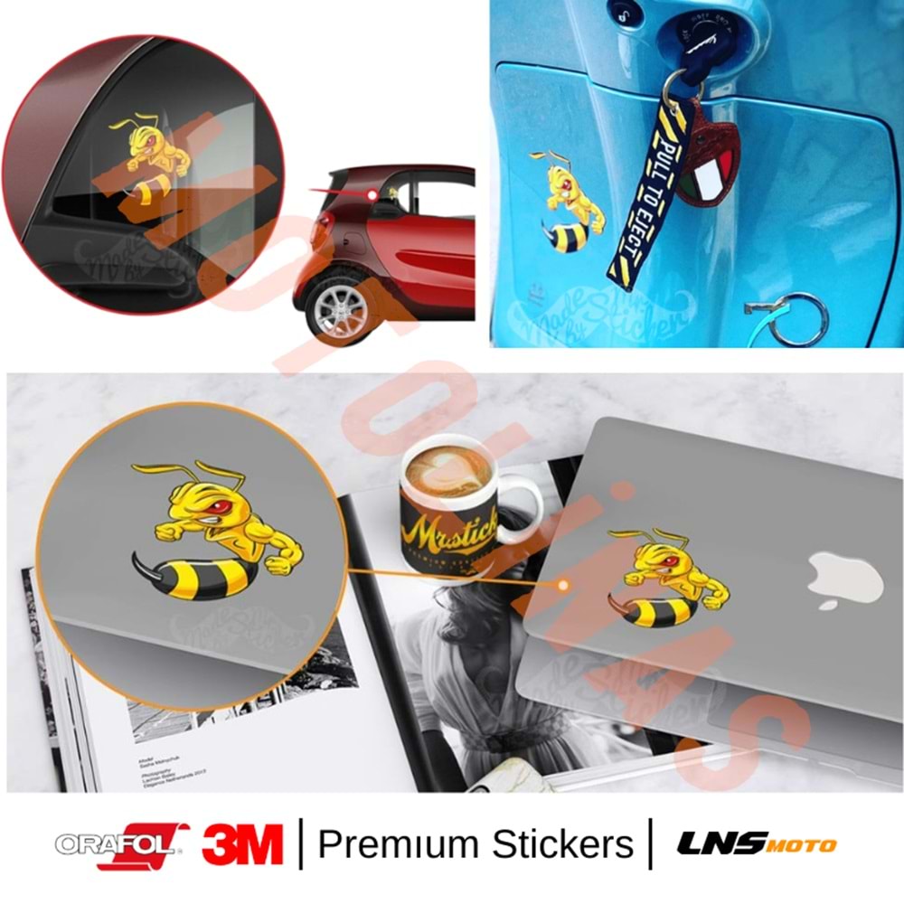 KASLI ARI YAZILI ETİKET 3M STİCKER- UNİVERSAL