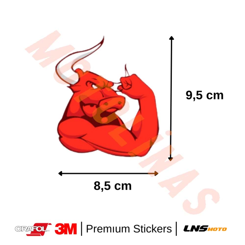 KASLI BOĞA YAZILI ETİKET 3M STİCKER- UNİVERSAL