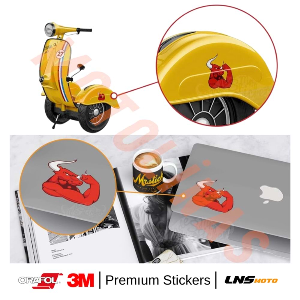KASLI BOĞA YAZILI ETİKET 3M STİCKER- UNİVERSAL