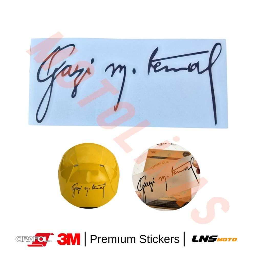 GAZİ M. KEMAL YAZISI [SİYAH] REKLEFTİF YAZILI ETİKET 3M STİCKER- UNİVERSAL