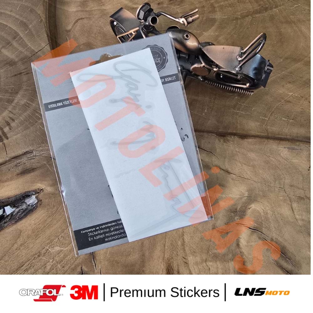 GAZİ M. KEMAL YAZISI [BEYAZ] REKLEFTİF YAZILI ETİKET 3M STİCKER- UNİVERSAL