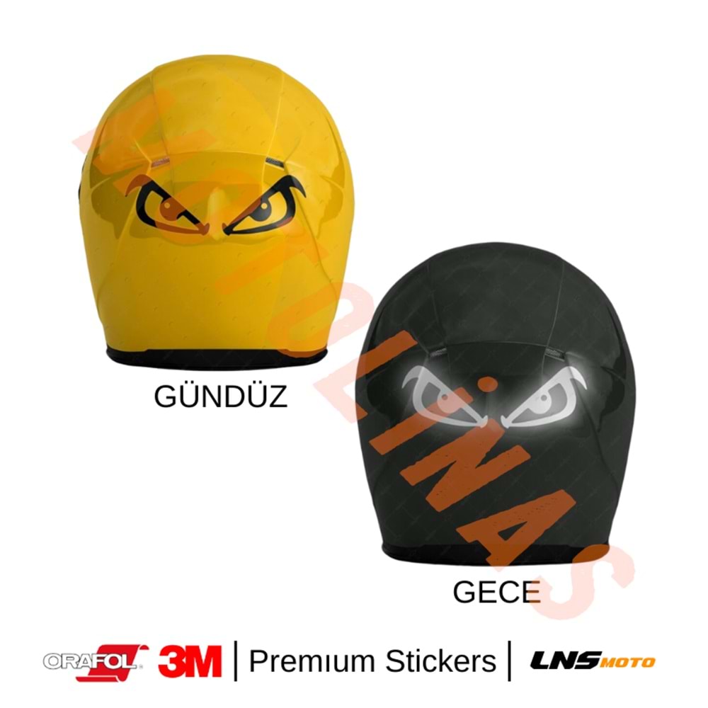 KIZGIN GÖZLER [SİYAH] REKLEFTİF YAZILI ETİKET 3M STİCKER- UNİVERSAL